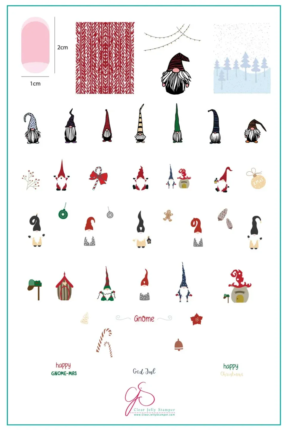 Clear Jelly Stamper Gnome-mas CjSC-48 stempelplade jul