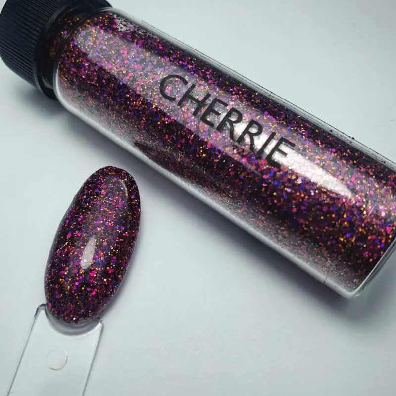 Indigo Nails Beautystones Cherrie neglitter rød
