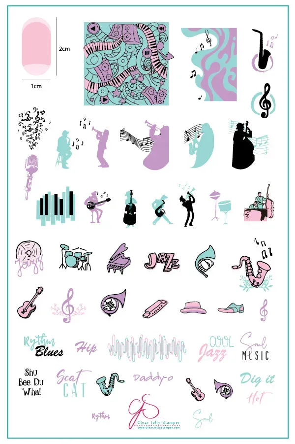 Clear Jelly Stamper CjS-119 stampingplade jazz 14,5x9,5 cm