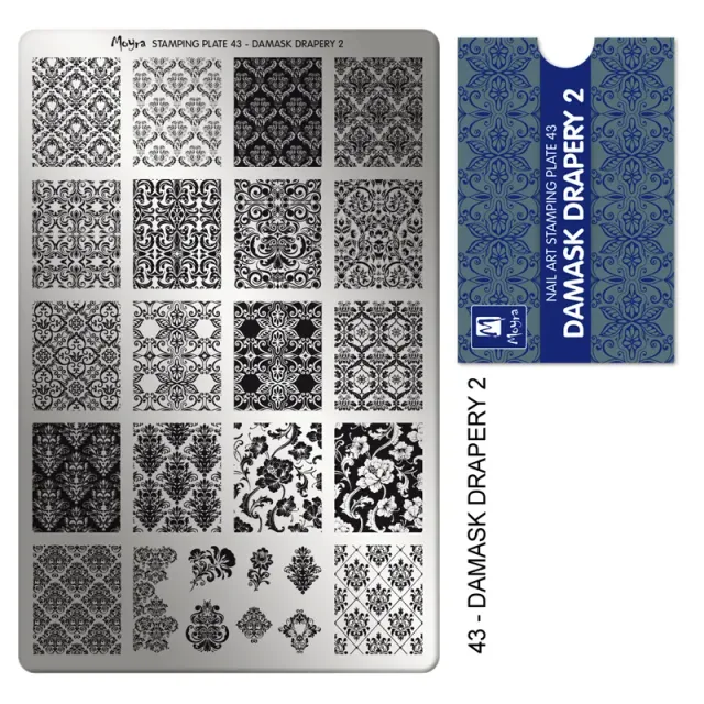 Moyra Stamping Plate 43 Damask Drapery 2 stampingplade