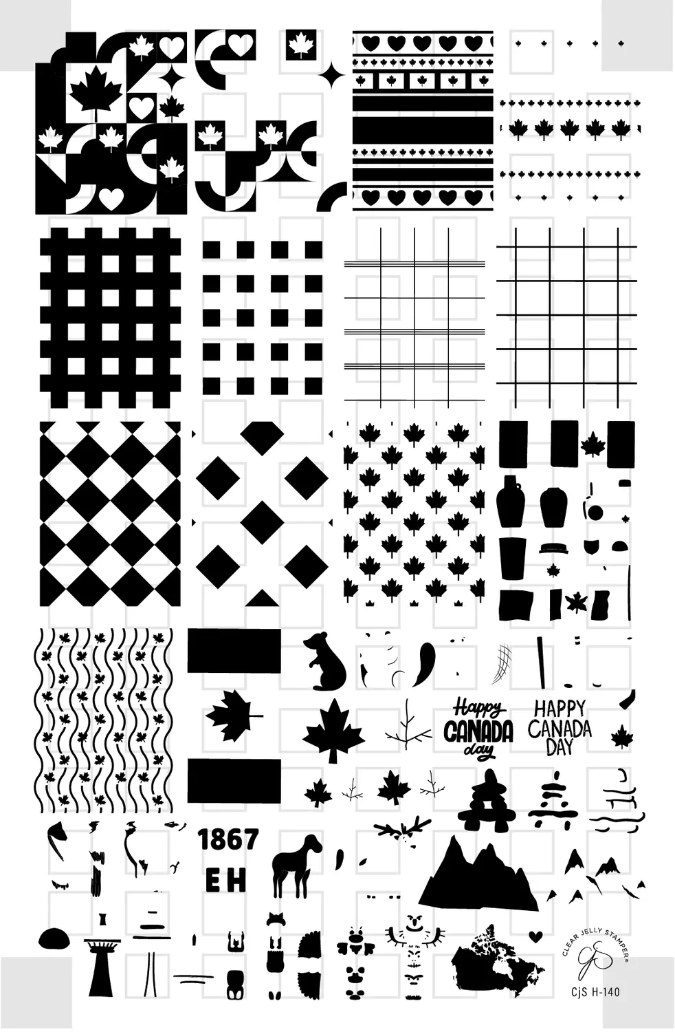 Clear Jelly Stamper Canadian Mix CjSH-140 stampingplade 14x9
