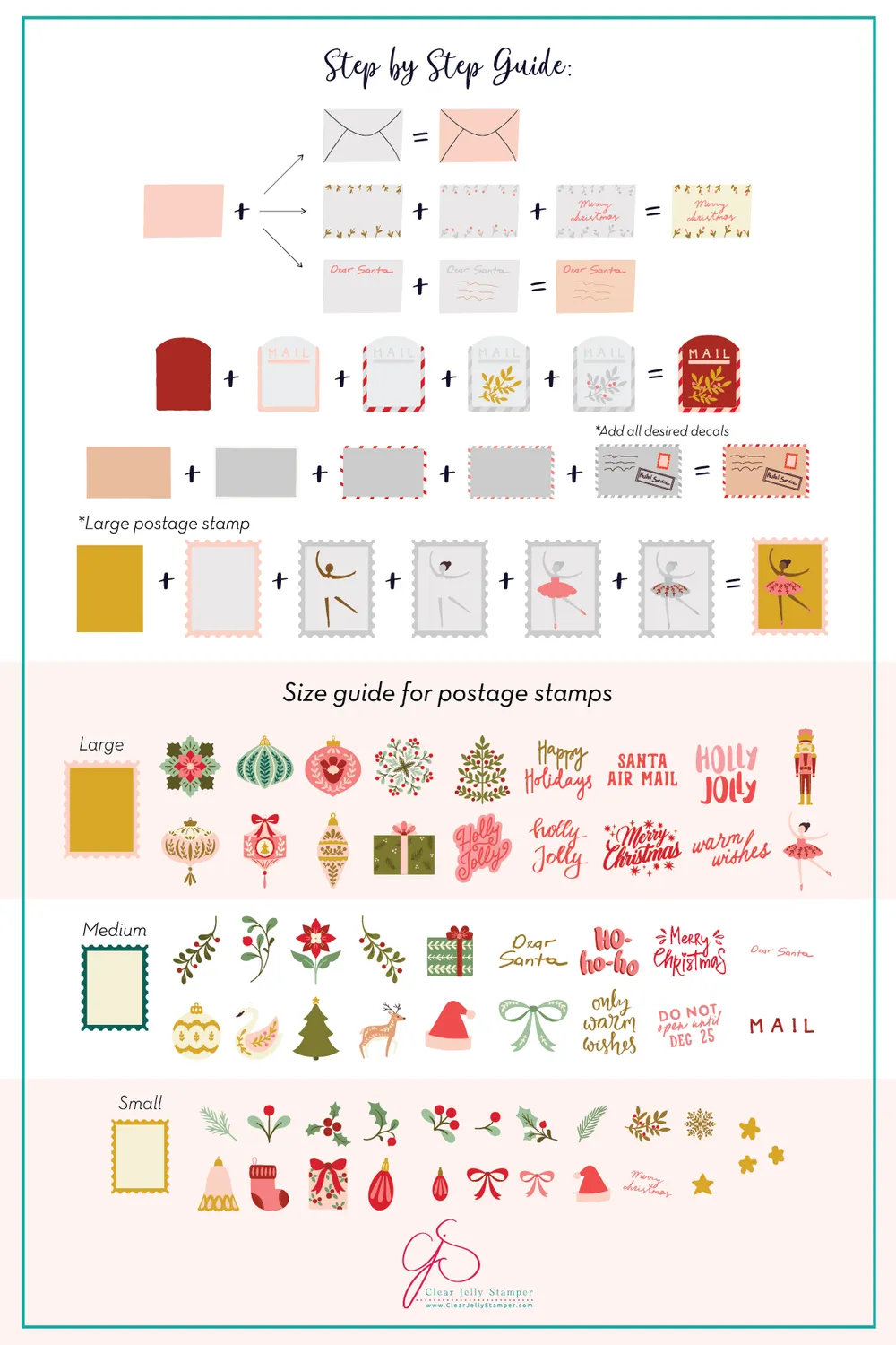 Clear Jelly Stamper CjSC-97 Sugarplum Post stampingplade jul