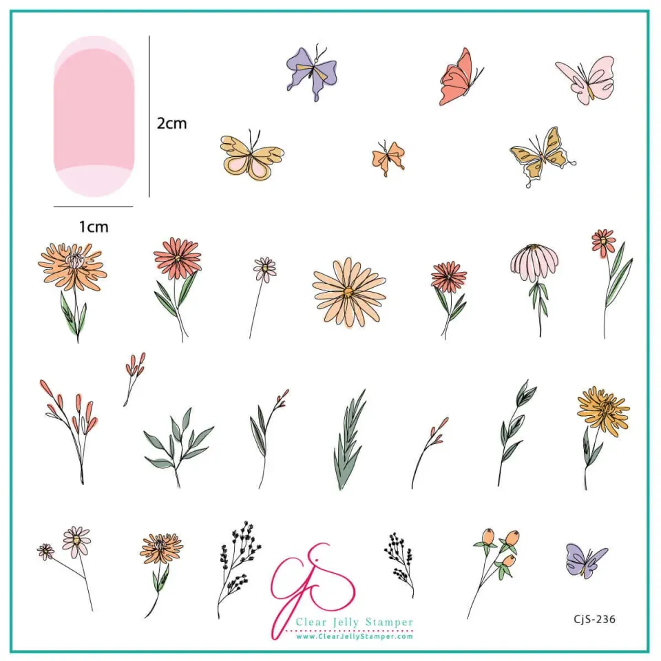 Clear Jelly Stamper Walk Meadow CjS-236 stamping plade eng 8x8