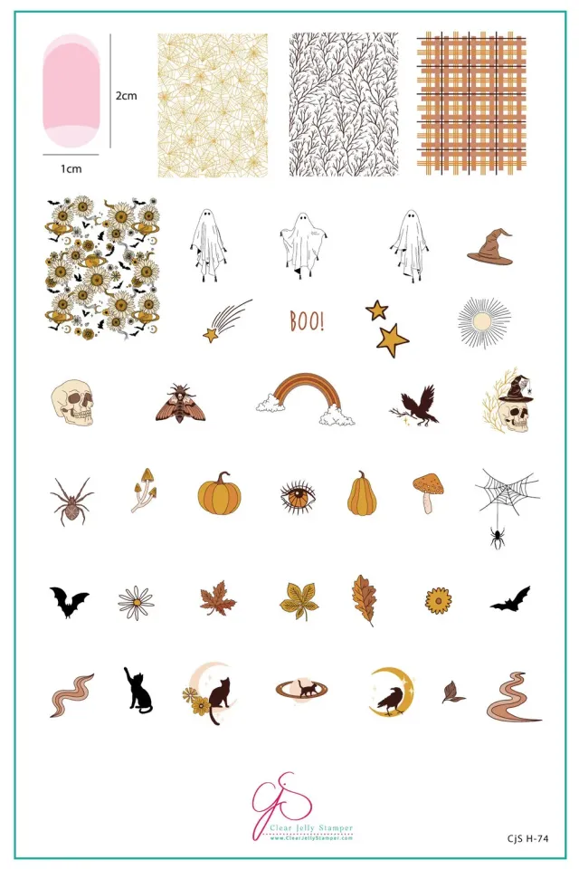 Clear Jelly Stamper Boho Halloween CjSH-74 stampingplade efterår