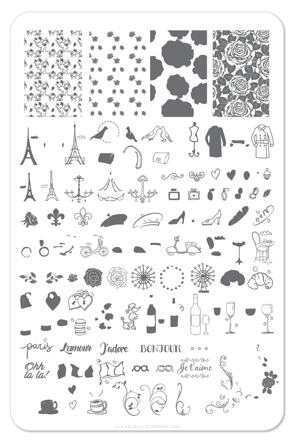 Clear Jelly Stamper CjS-47 Taste of France stamping plade