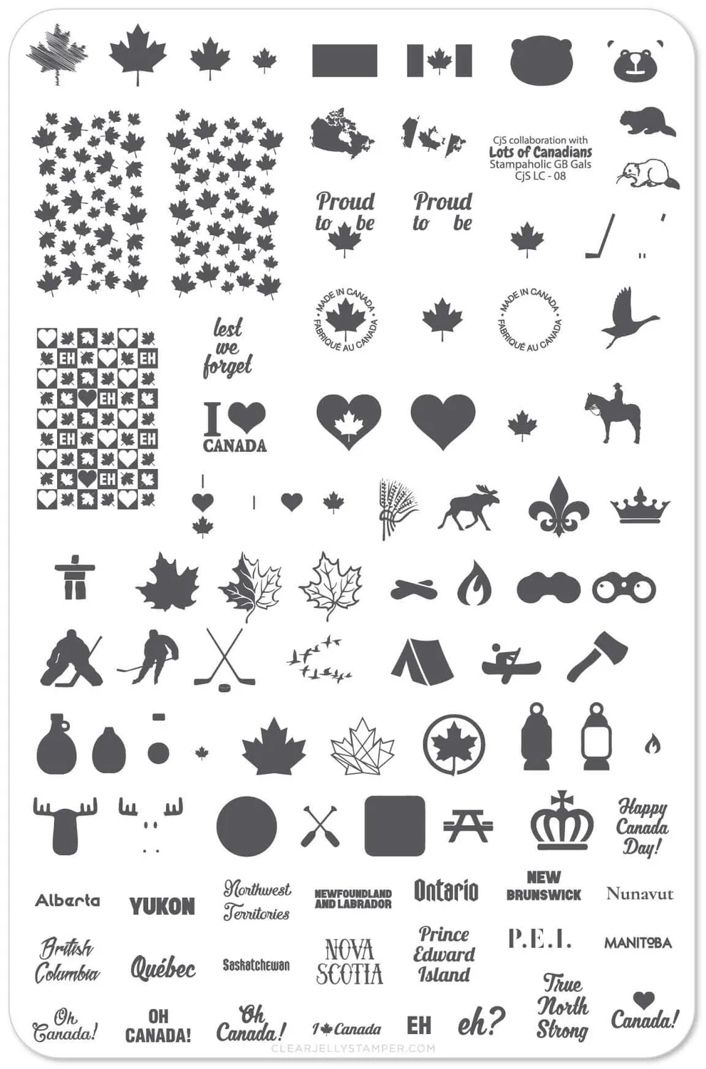 Clear Jelly Stamper CjSLC-08 True North Strong stamping plade