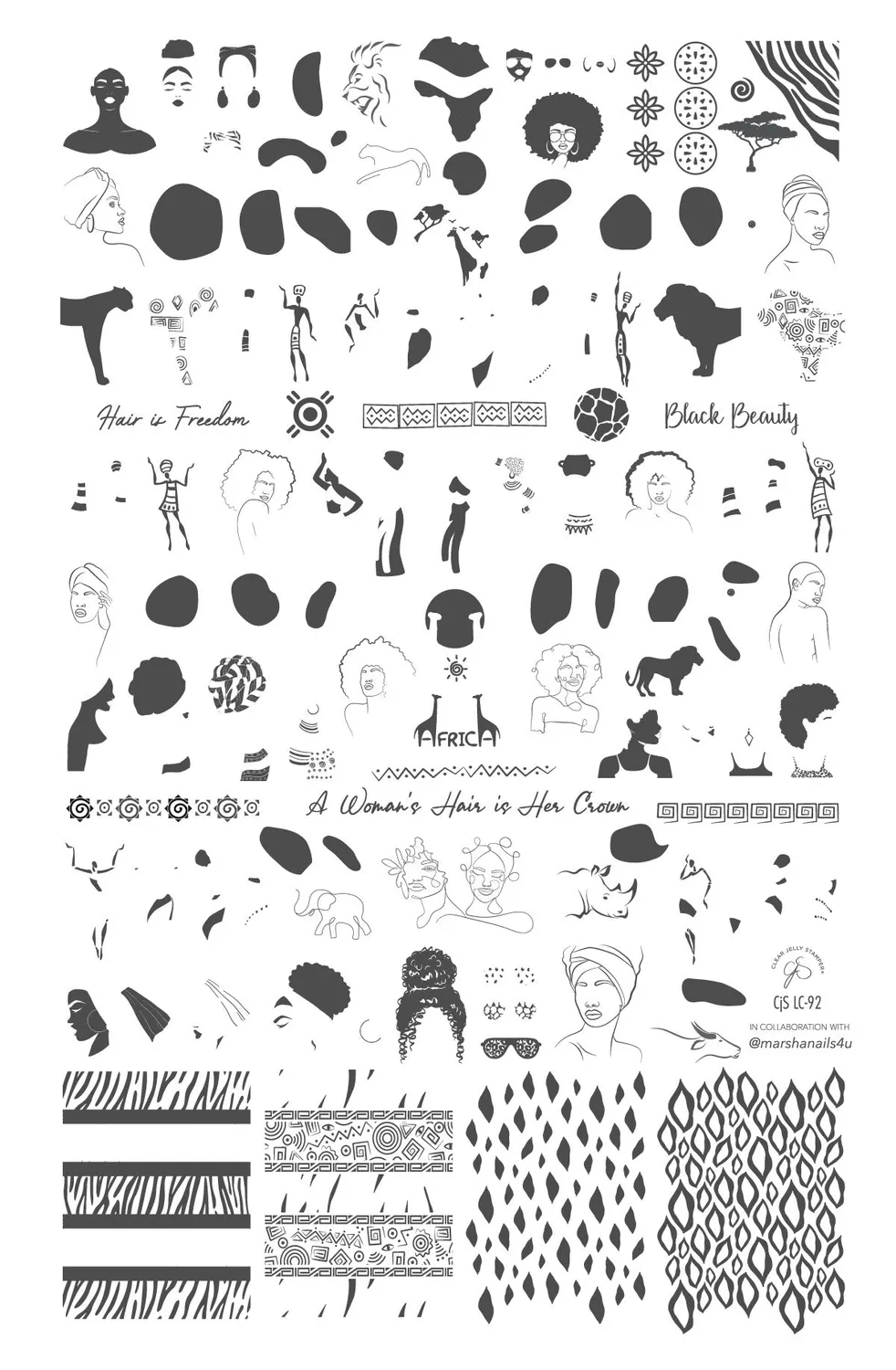 Clear Jelly Stamper LC-92 stampingplade Black Beauty