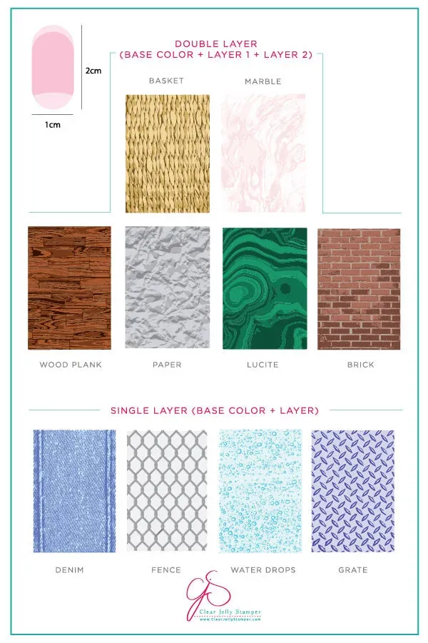 Clear Jelly Stamper CjS-78 Texture Essentials Urban stamping plade
