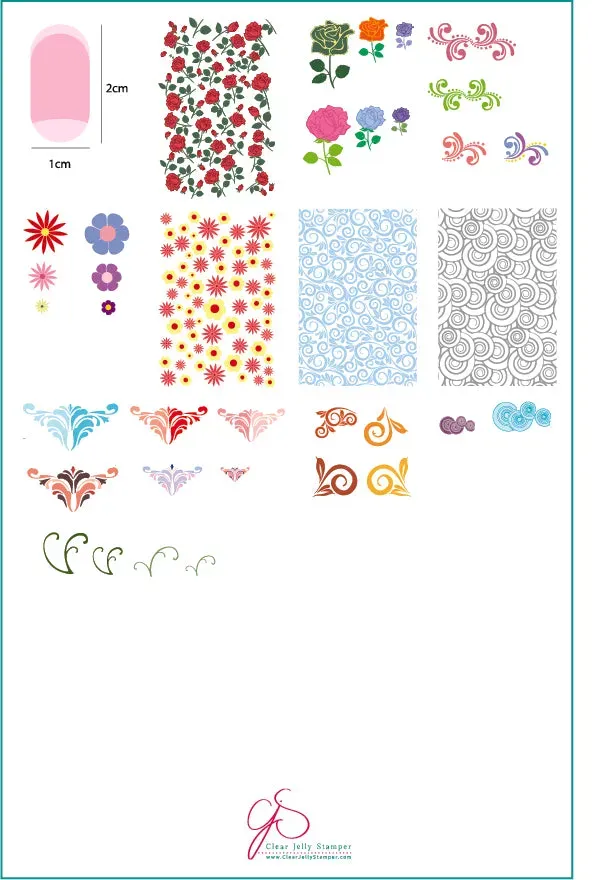 Clear Jelly Stamper Chantel's Finishing Touches CjS LC-38 stempelplade blomster