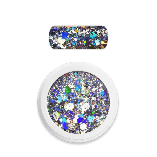Moyra Holo Glitter Mix No. 01 negleglitter sølv 3 g