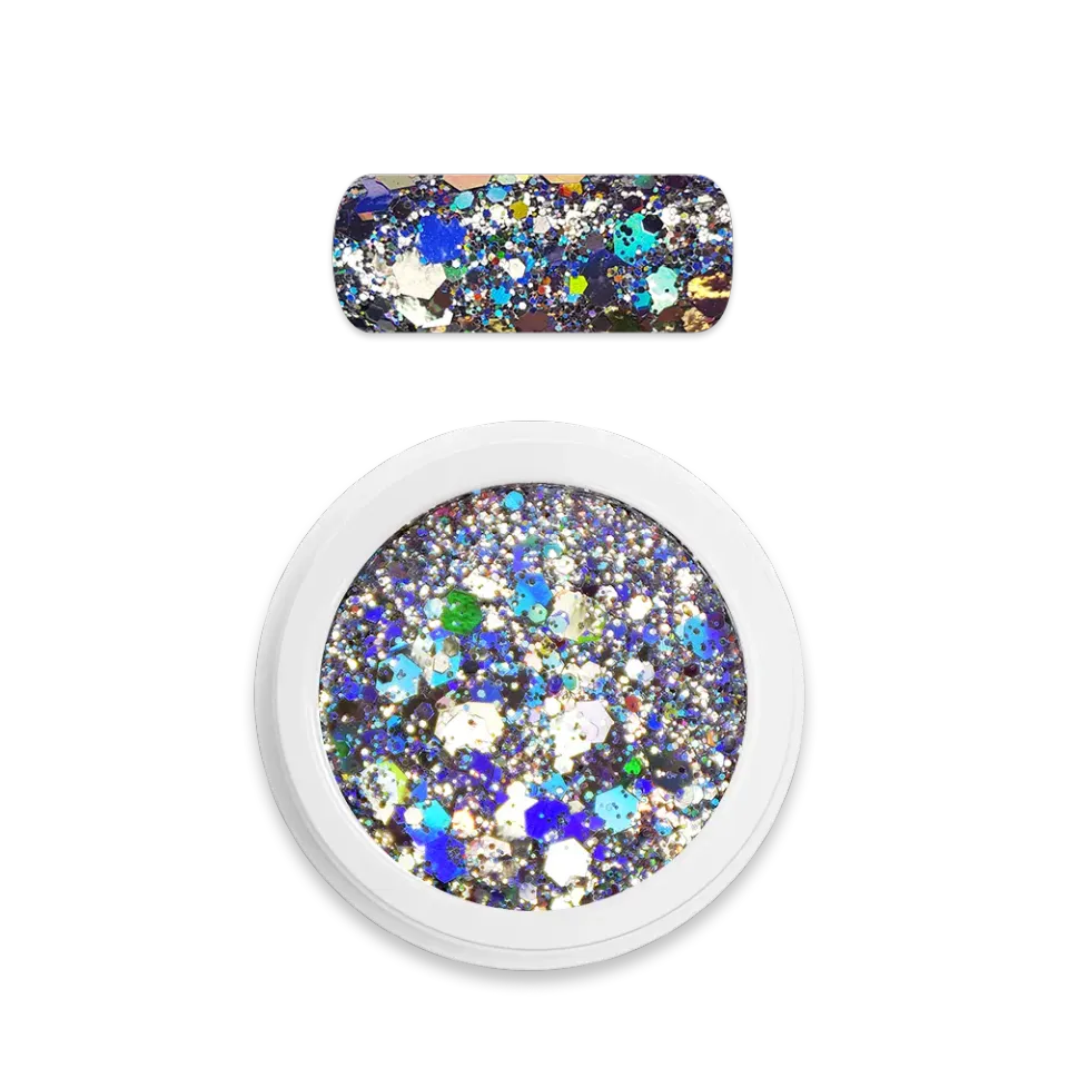 Moyra Holo Glitter Mix No. 01 negleglitter sølv 3 g