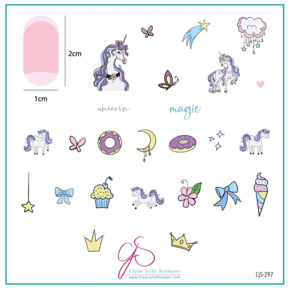 Clear Jelly Stamper CjS-297 stampingplade Unicorn Magic 8x8 cm