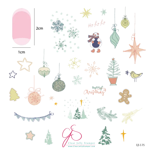 Clear Jelly Stamper CjSC-75 Patchwork Holiday stampingplade 8x8 cm