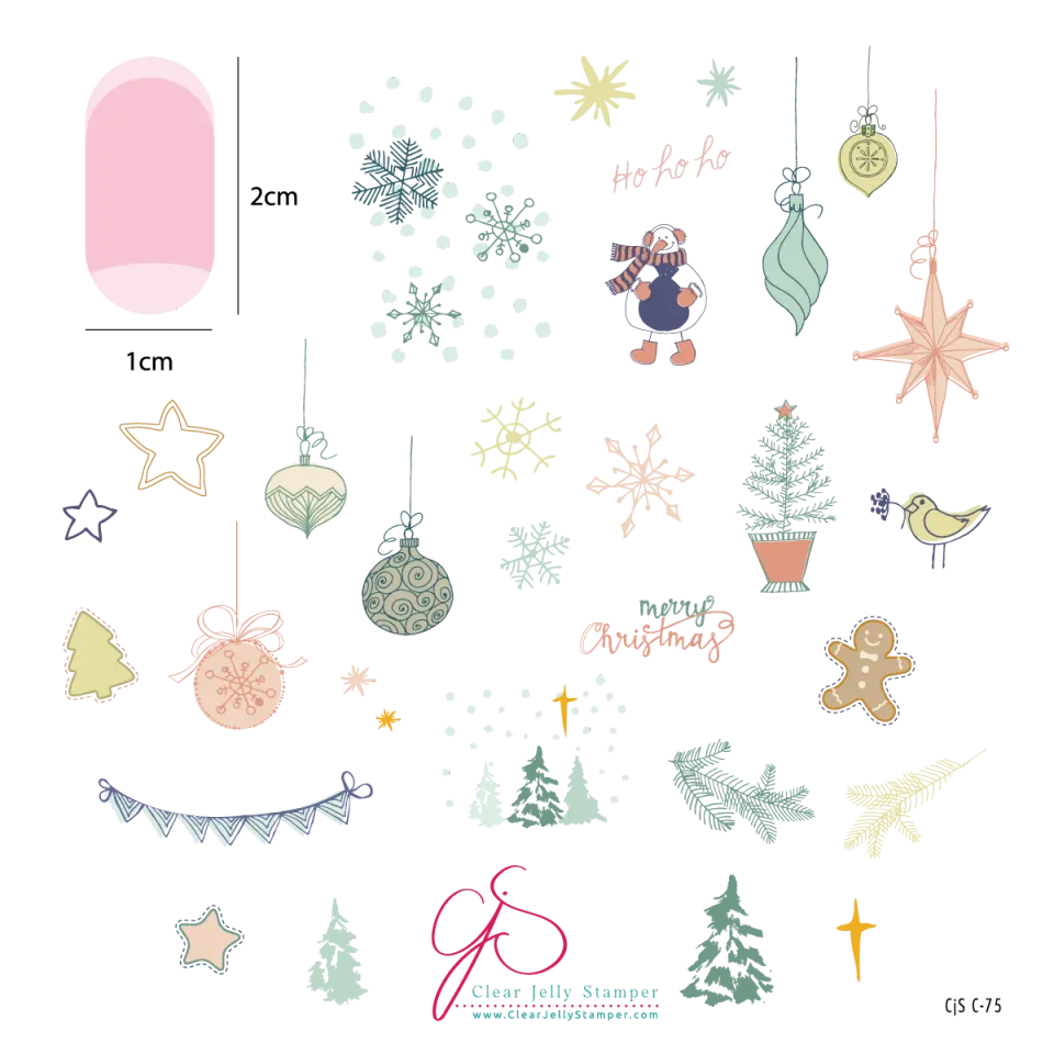 Clear Jelly Stamper CjSC-75 Patchwork Holiday stampingplade 8x8 cm