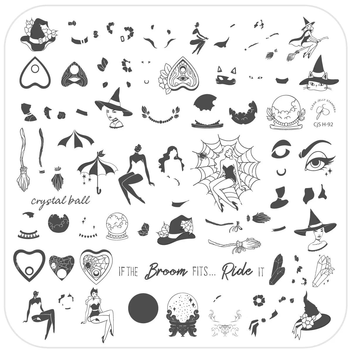 Clear Jelly Stamper Hallo-Witch CjSH-92 stampingplade 8x8 halloween