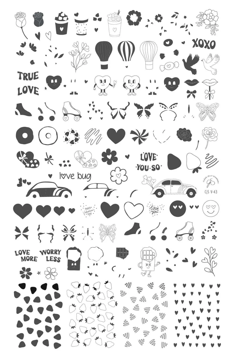 Clear Jelly Stamper Love Bug CjSV-43 stempelplade Valentin