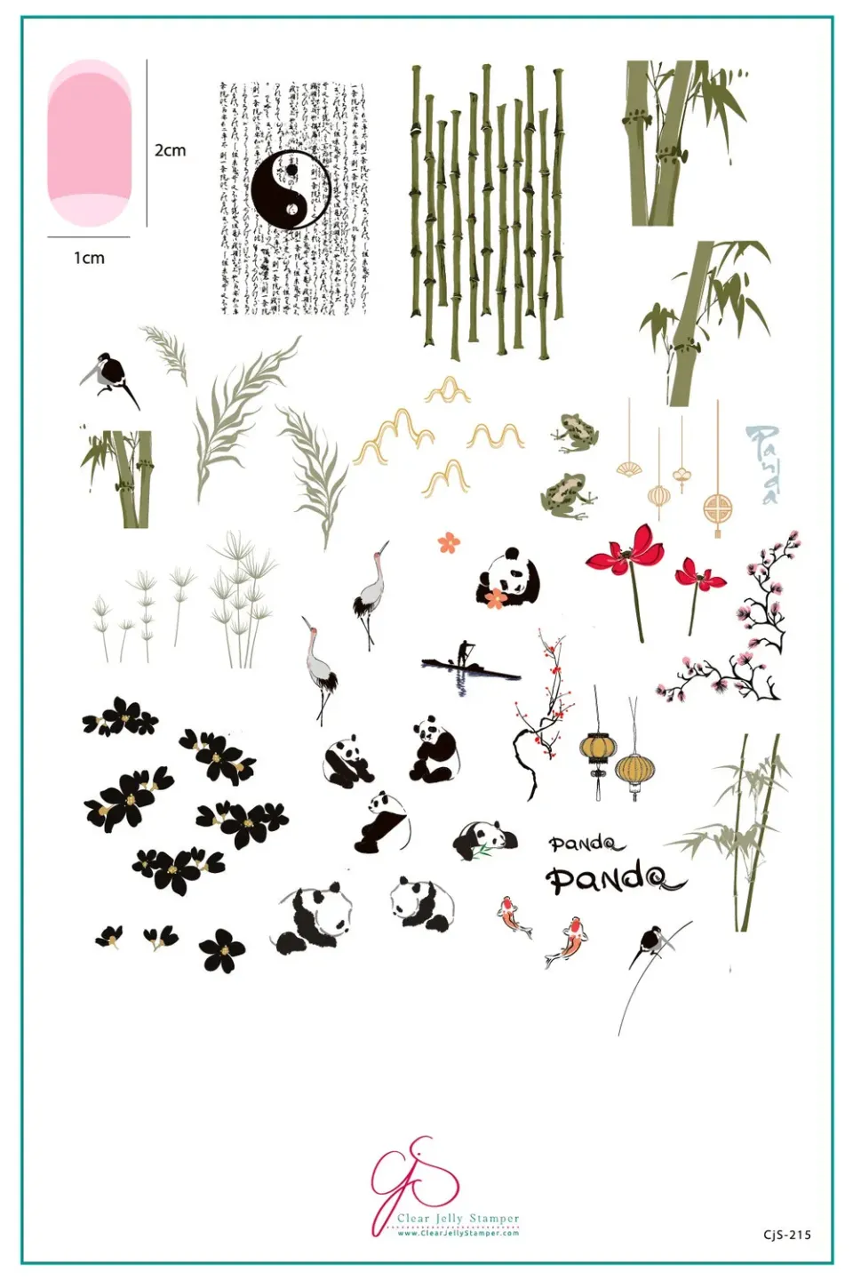 Clear Jelly Stamper CjS-215 Panda and Friends stempelplade