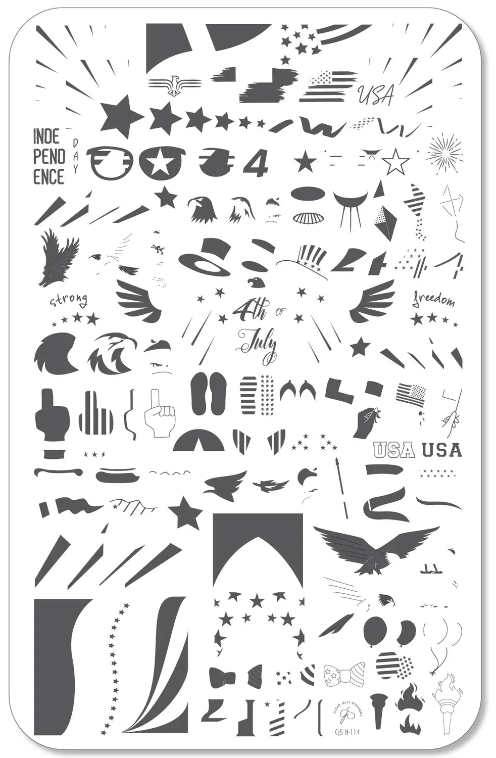 Clear Jelly Stamper CjSH-114 USA Strong stampingplade flag