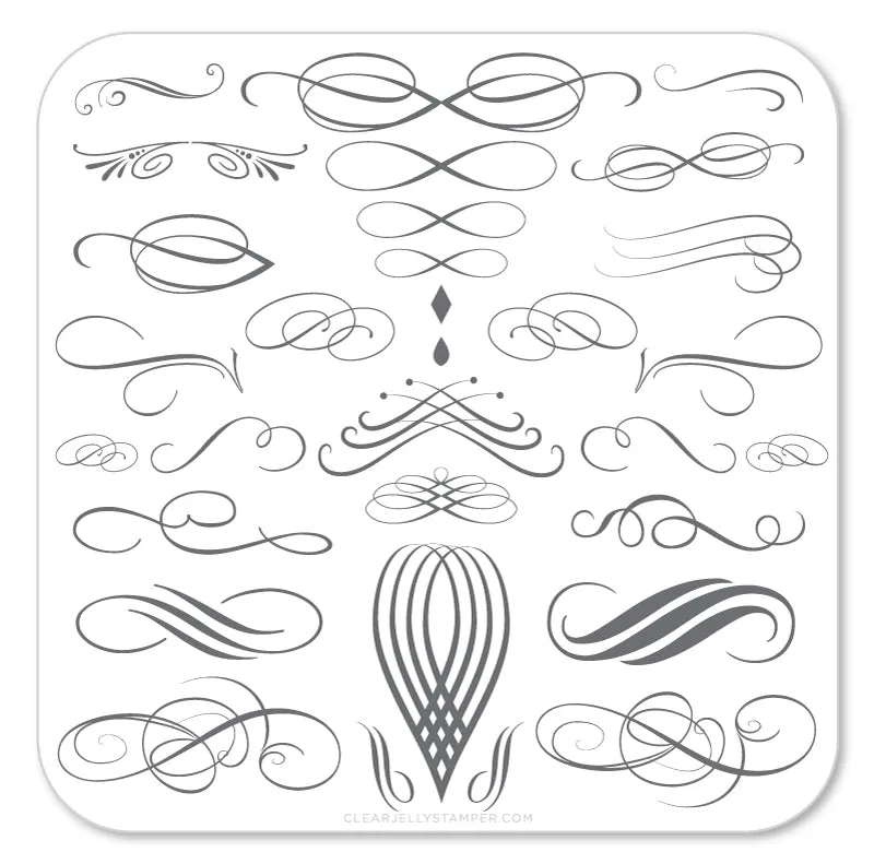 Clear Jelly Stamper CjS-46 Victorian Flourish stamping plade