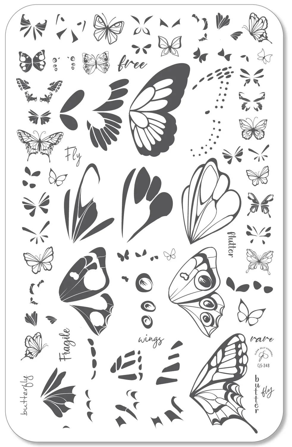 Clear Jelly Stamper CJS-348 Wing It stempelplade sommerfugl