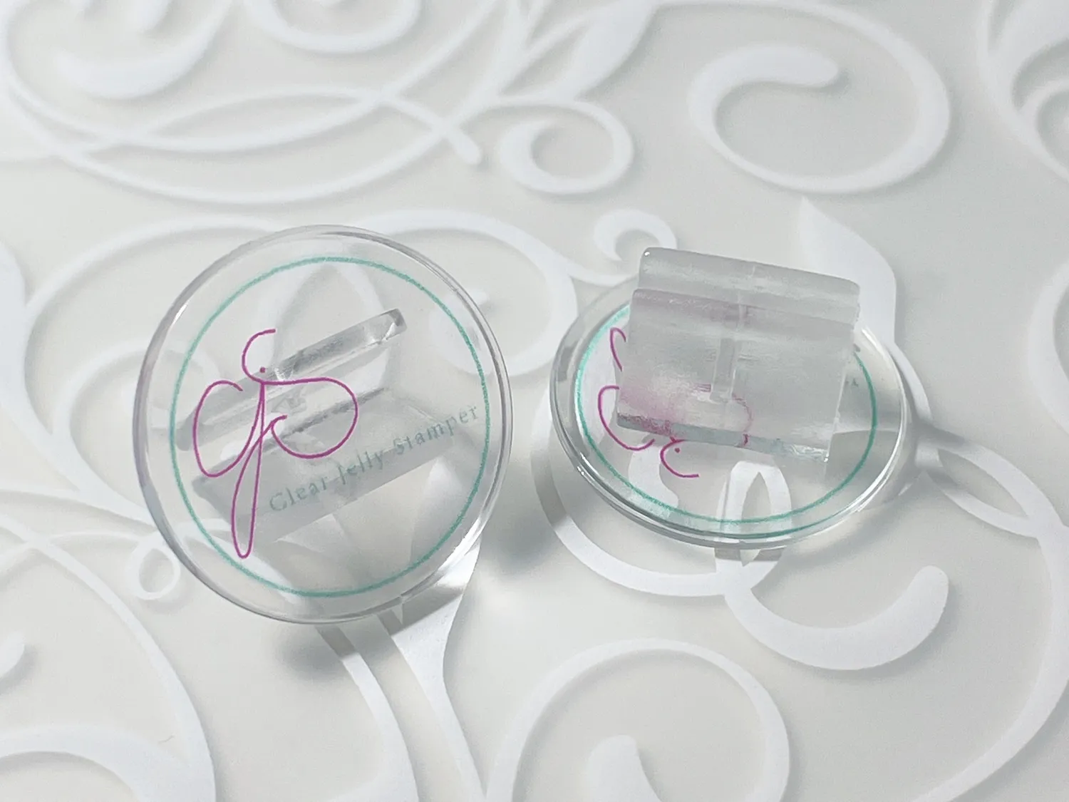 Clear Jelly Stamper Scraper Clip Holder skraberholder 2 stk