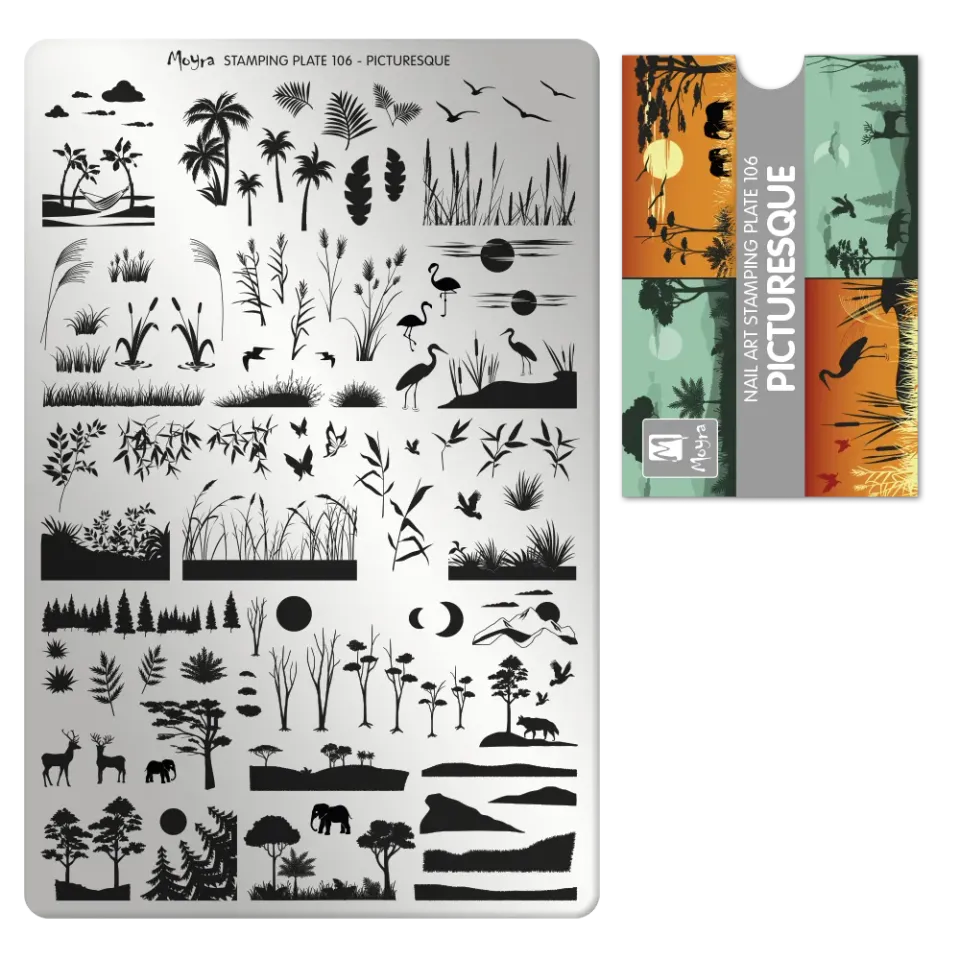 Moyra 106 Picturesque stamping plate neglekunst