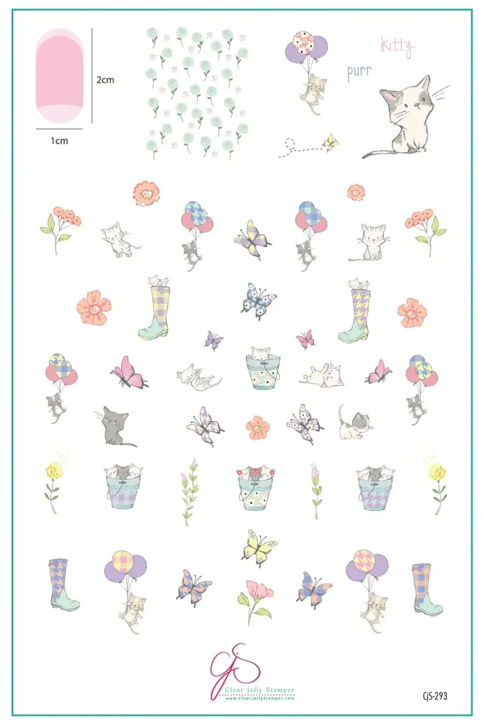 Clear Jelly Stamper Sweet Spring Kitties CjS-293 stempelplade katte