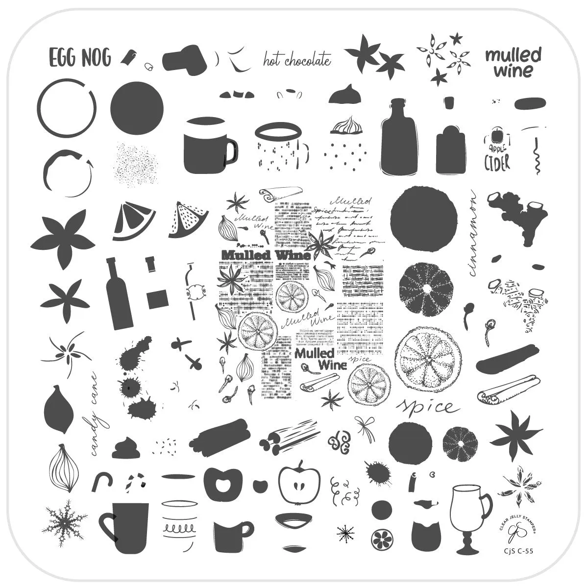 Clear Jelly Stamper Cozy Bevvys CjSC-55 stempelplade hygge