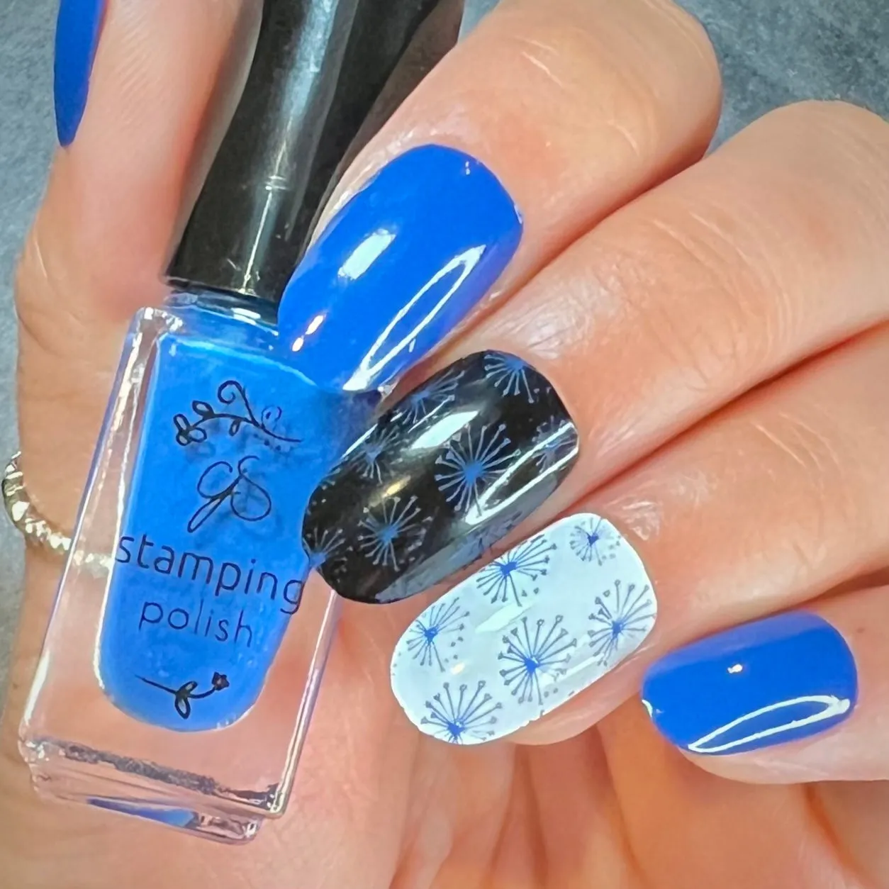 Clear Jelly Stamper 128 Royal Dazzle stamping lak 5 ml blå shimmer