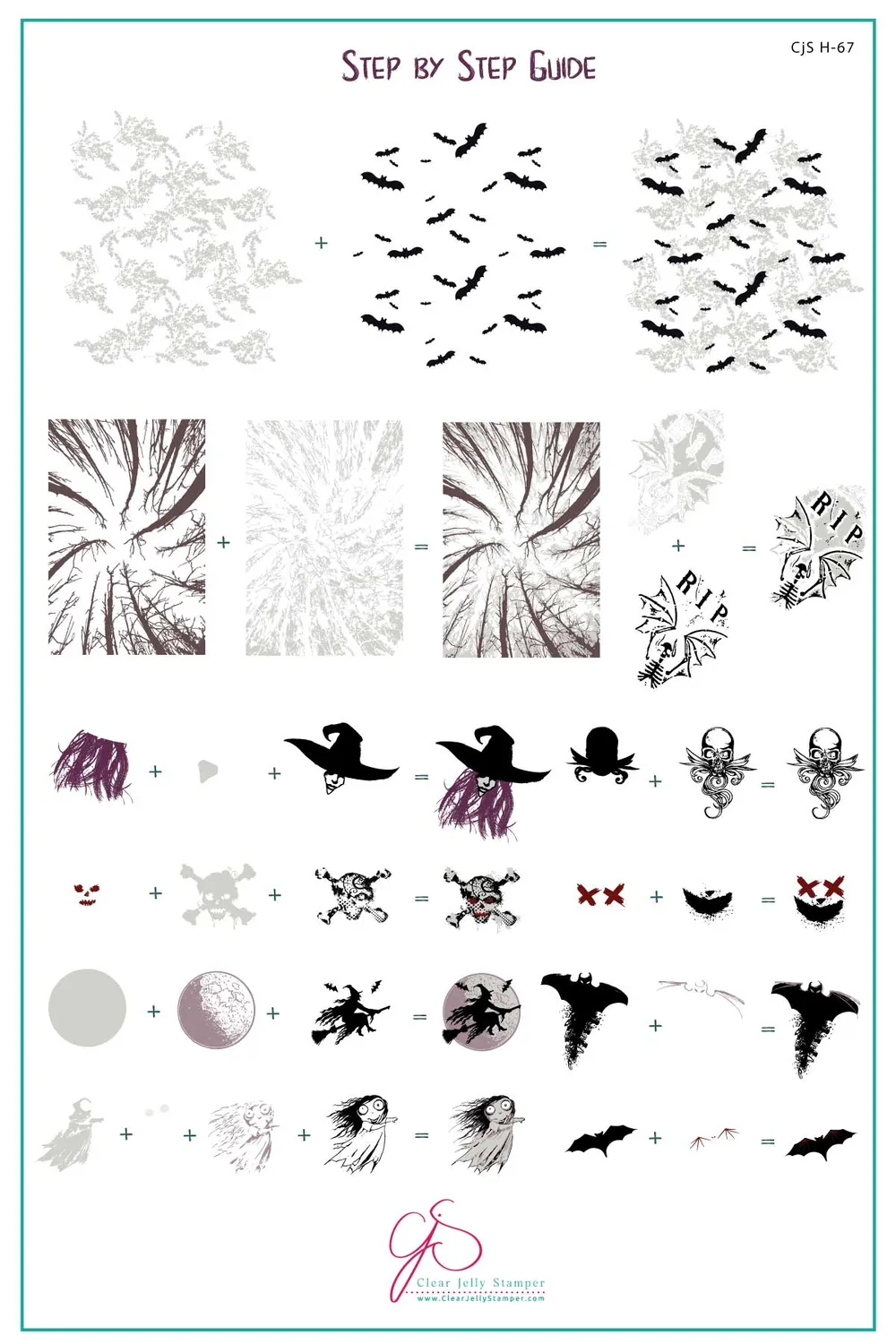 Clear Jelly Stamper CjSH-67 Grunge Halloween stampingplade