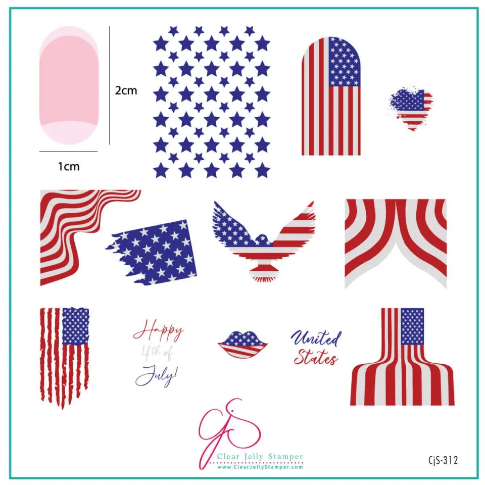 Clear Jelly Stamper Stars & Stripes One CjS-312 stempelplade