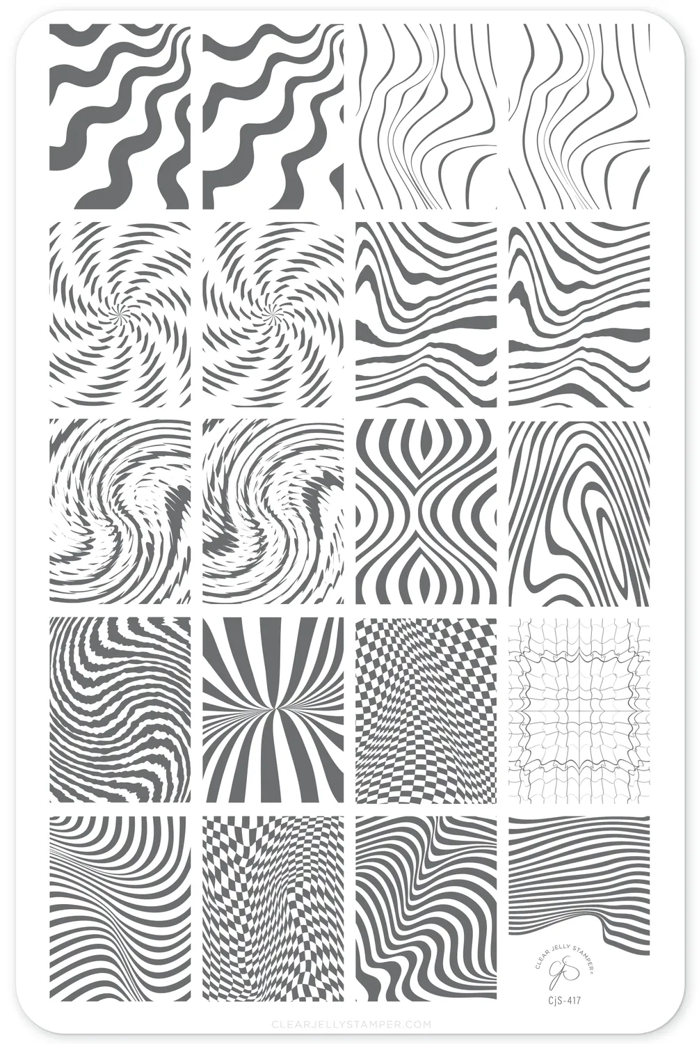 Clear Jelly Stamper Color Me Trippy CjS-417 stampingplade retro 14cm