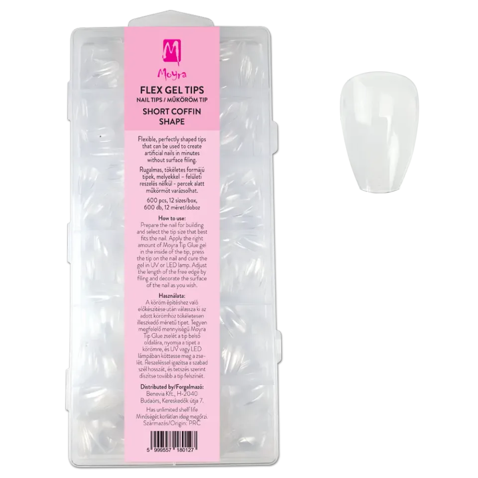 Moyra Flex Short Coffin gel tips 600 stk
