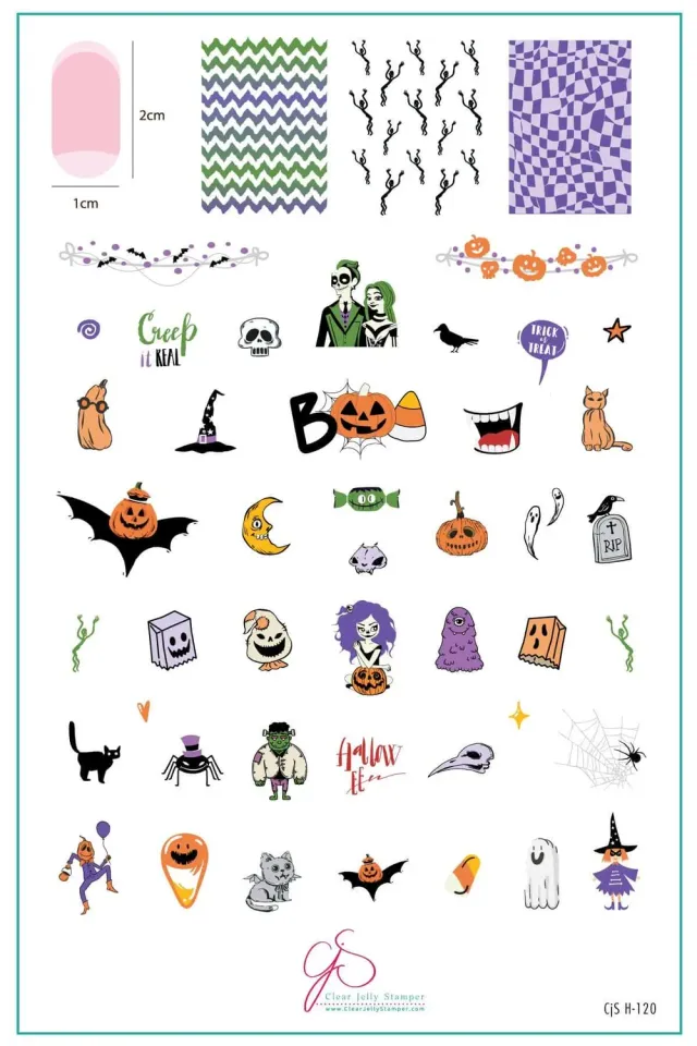 Clear Jelly Stamper CjSH-120 Creep it Real stamping plade