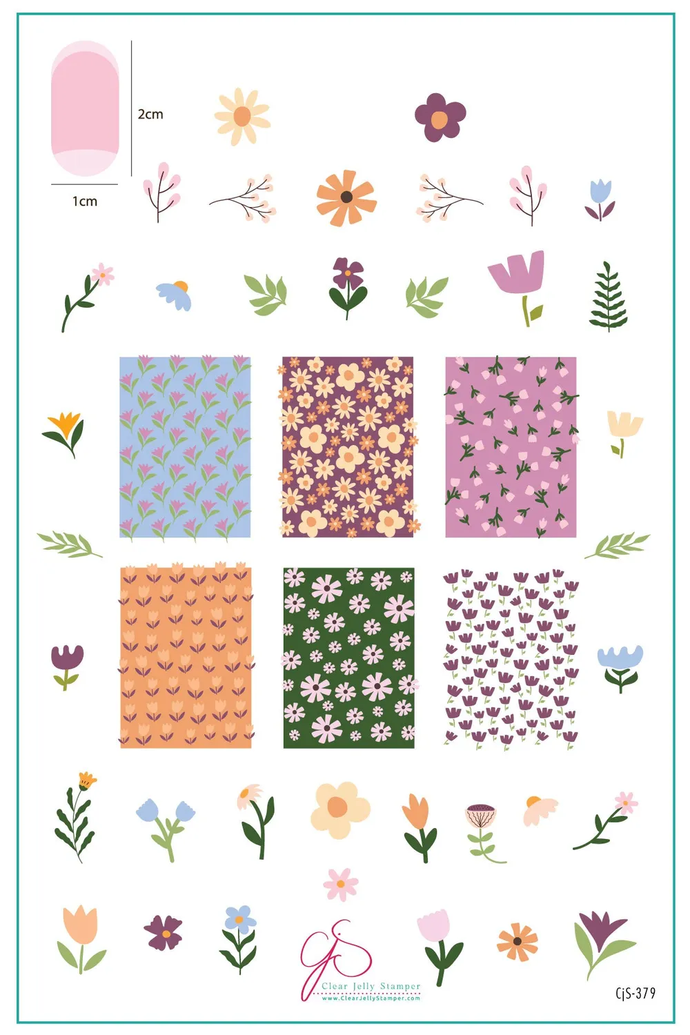 Clear Jelly Stamper CjS-379 Bloom Baby Bloom stamping plade blomster