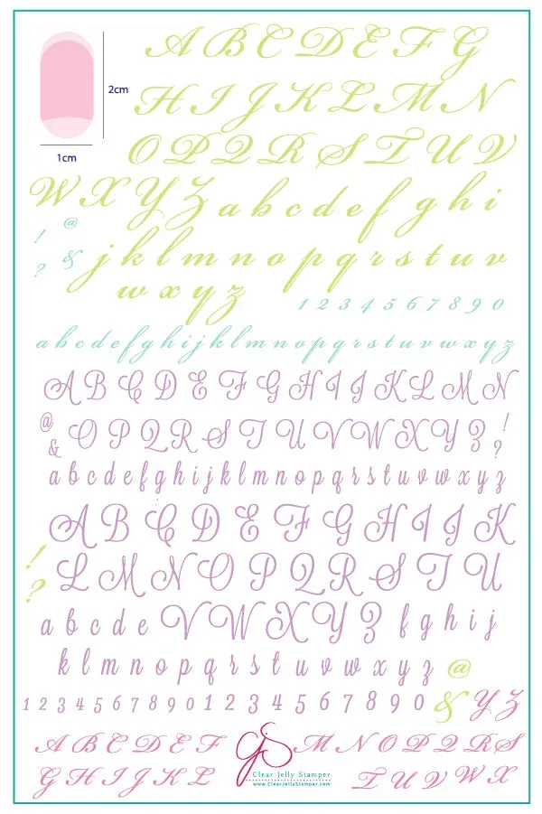 Clear Jelly Stamper Alphabet Script CjS-41 plade 14,5x9,5 bogstav