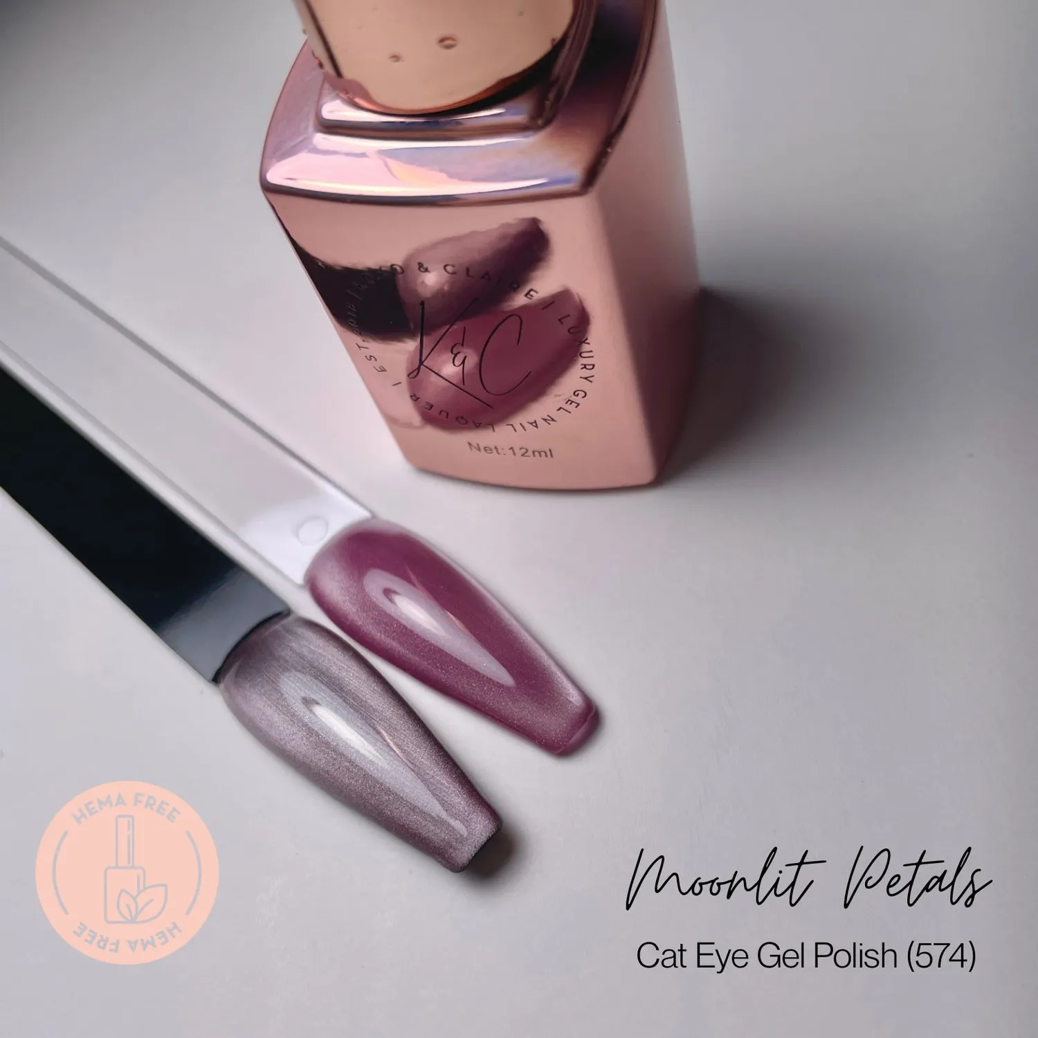 KoKo & Claire 0574 Moonlit Petals cateye gellak 12 ml lilla