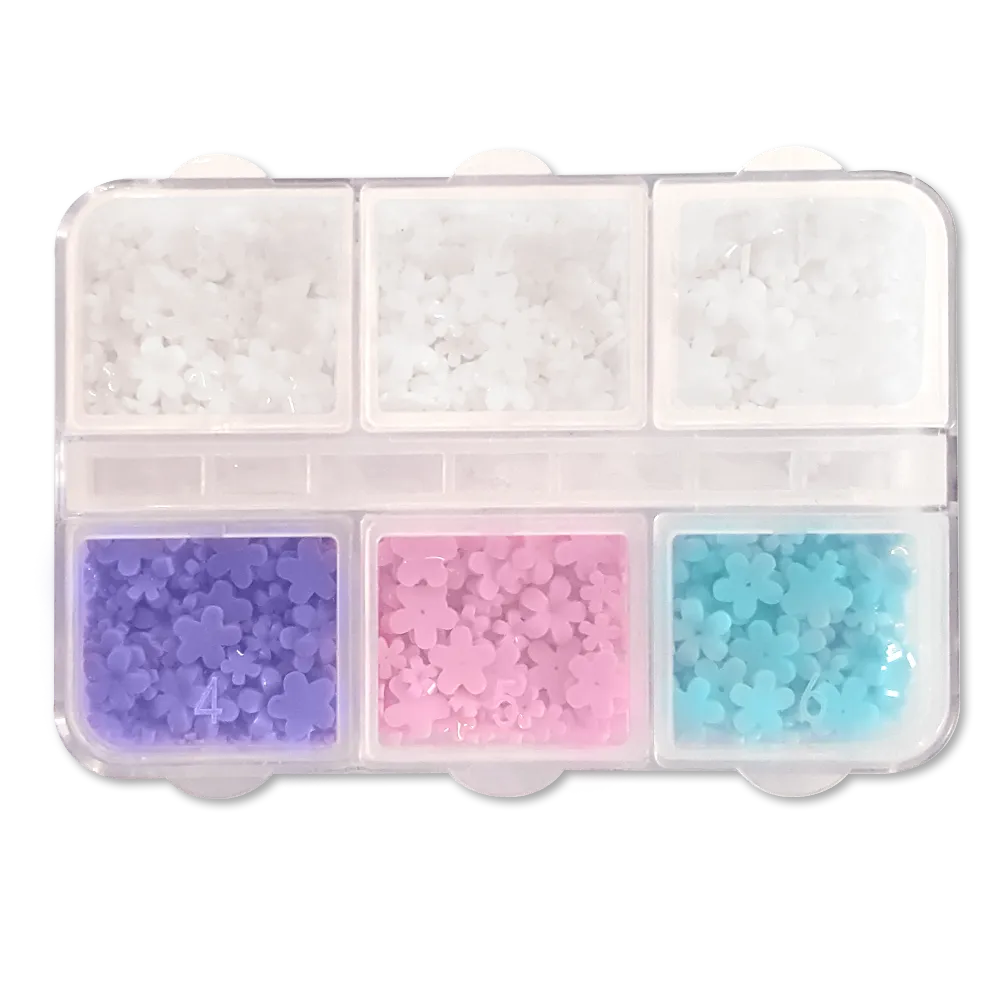 Moyra Flower Mix negleblomster 3 mm og 5 mm 4 farver