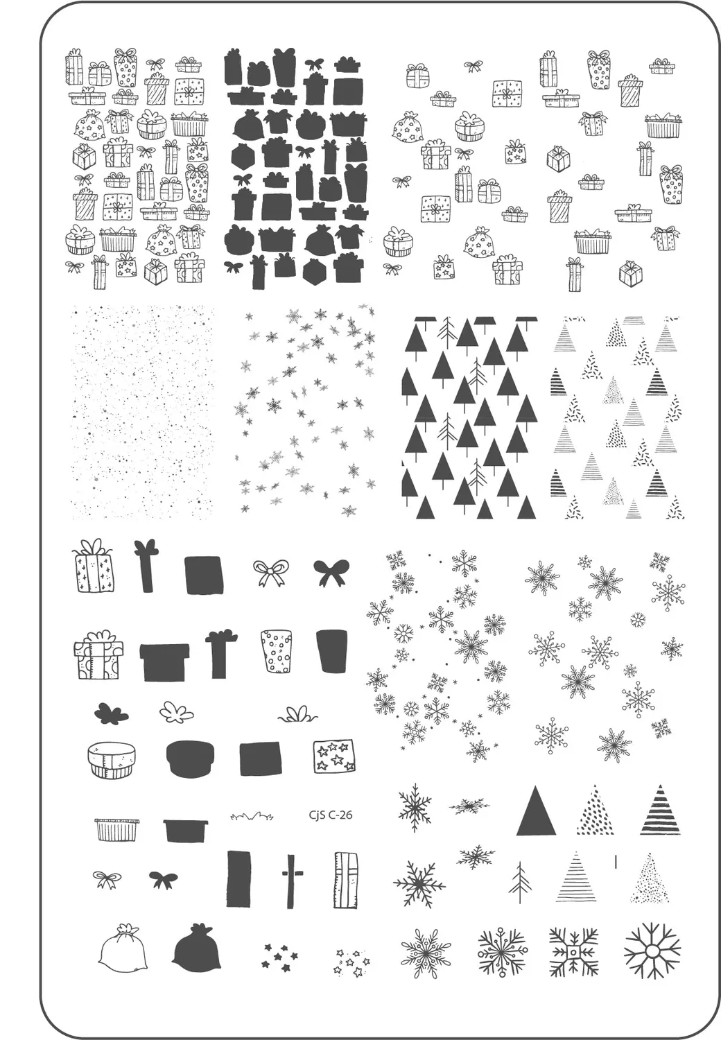 Clear Jelly Stamper Pretty Paper Gifted CjSC-26 stempelplade jul