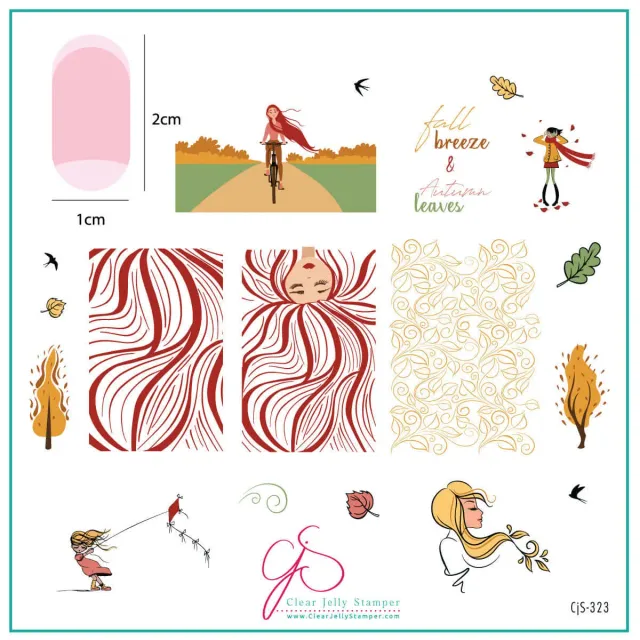 Clear Jelly Stamper CjS-323 Fall Breeze stampingplade efterår 8x8cm