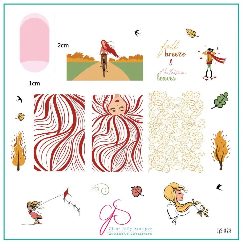 Clear Jelly Stamper CjS-323 Fall Breeze stampingplade efterår 8x8cm
