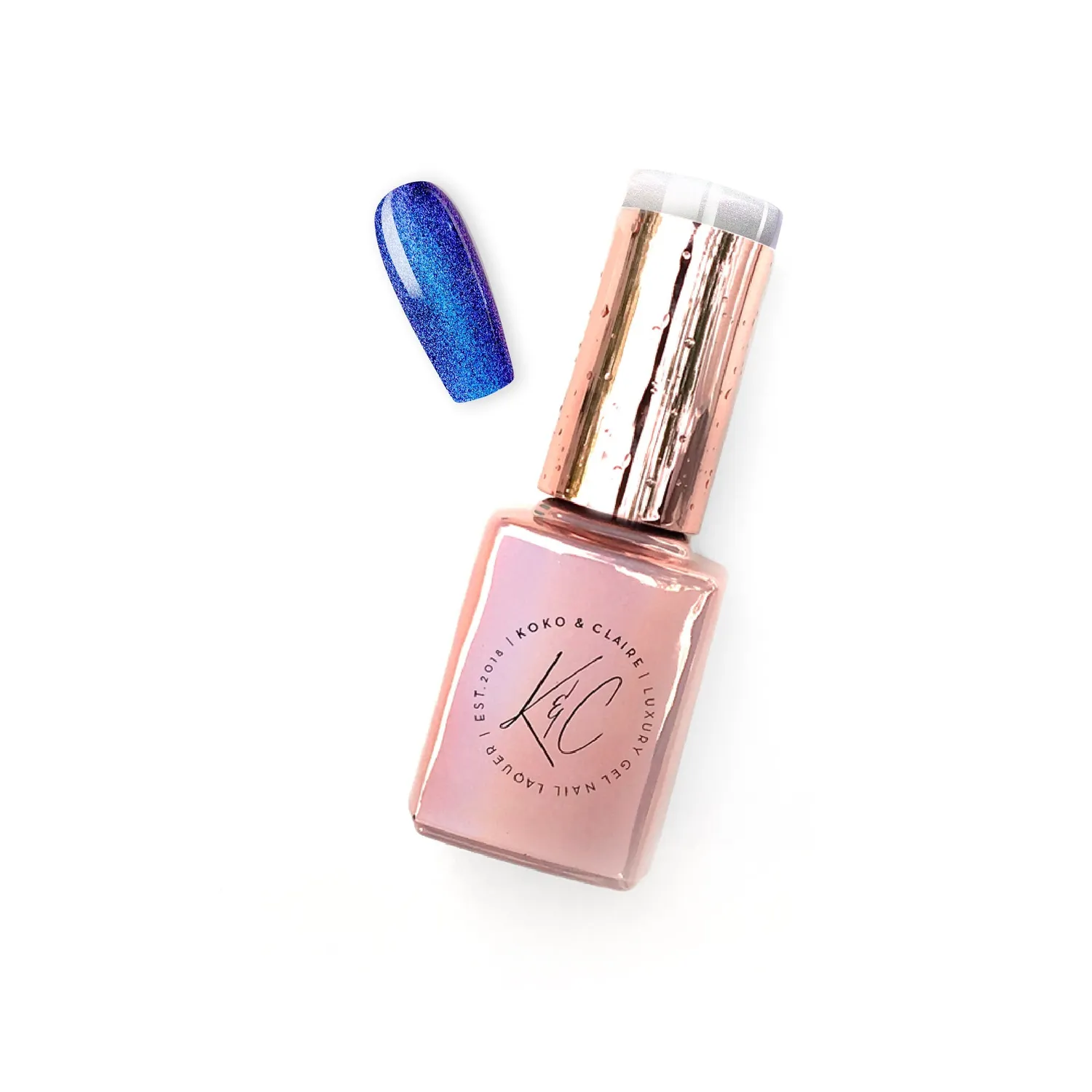 Clear Jelly Stamper KoKo & Claire 106 Wild Indigo top coat shimmer