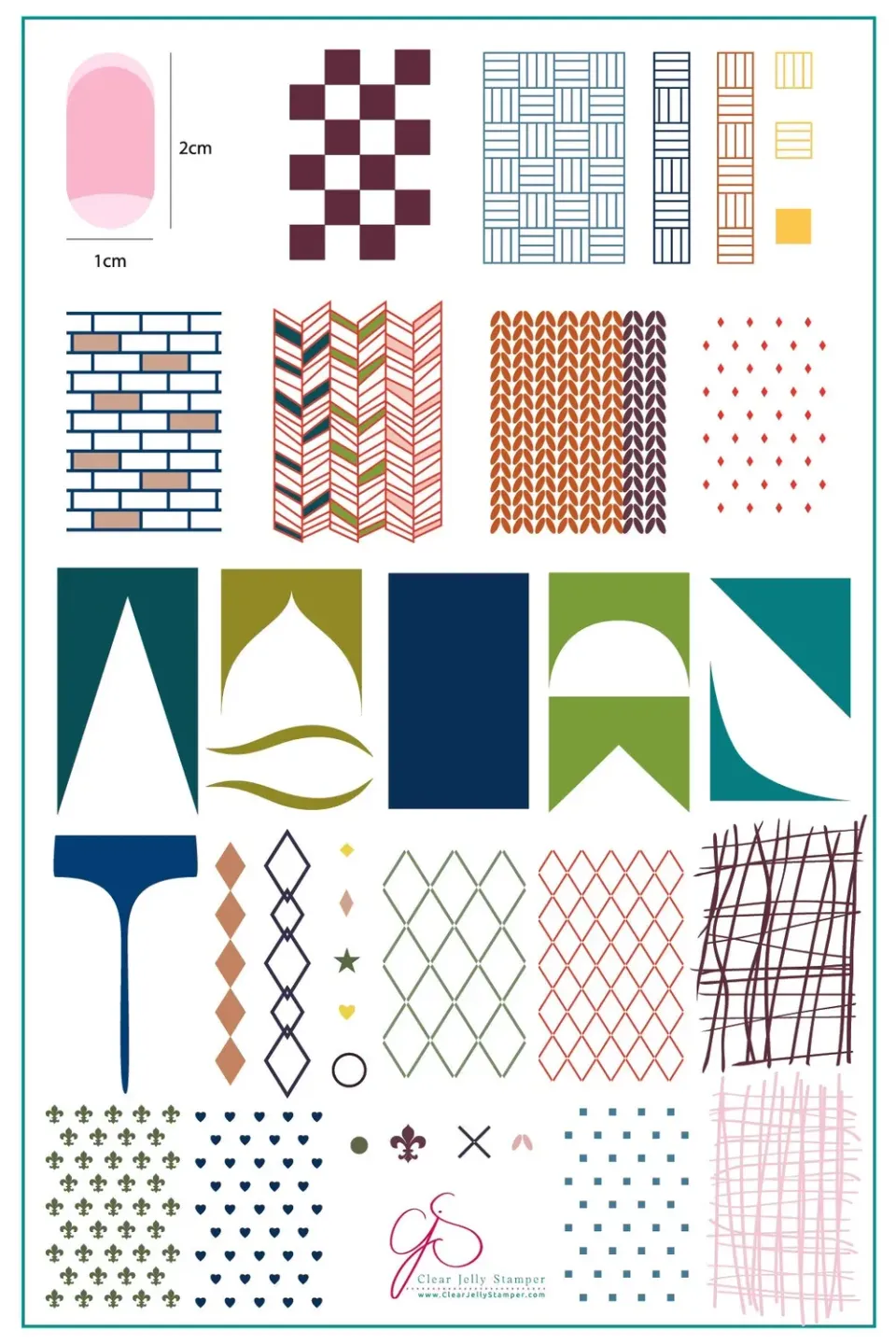 Clear Jelly Stamper CjS-22 Essentials One stampingplade geometrisk
