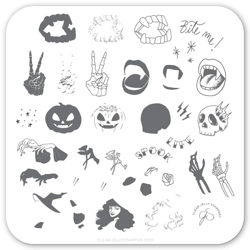 Clear Jelly Stamper Bite Me CjS-H-40 stampingplade halloween 6x6