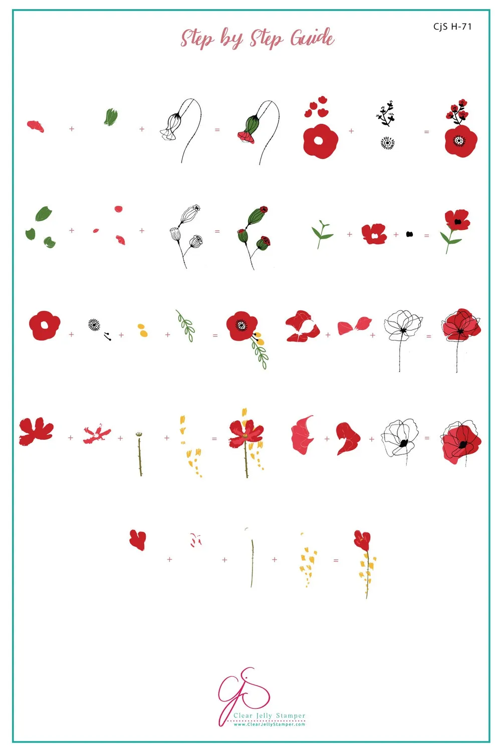 Clear Jelly Stamper CjSH-71 Poppy Day stempelplade valmue