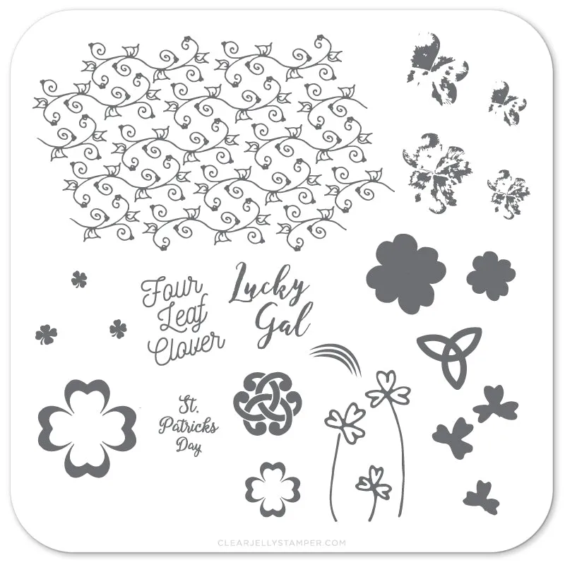 Clear Jelly Stamper CjSH-18 Four Leaf Clover stampingplade 6cm