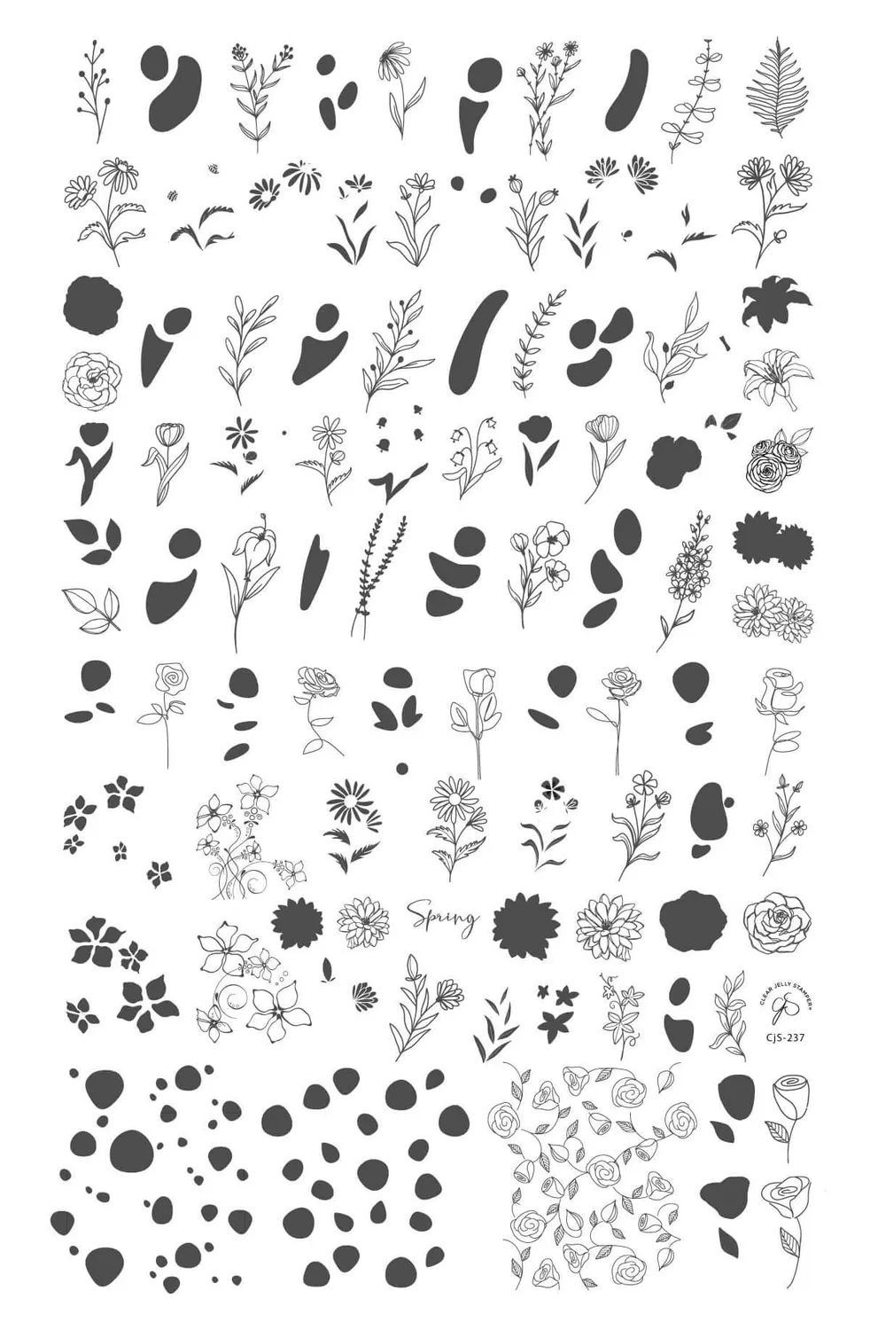 Clear Jelly Stamper Field of Flowers CJS-237 negleplade pæon