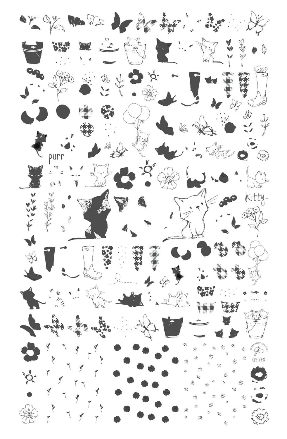 Clear Jelly Stamper Sweet Spring Kitties CjS-293 stempelplade katte