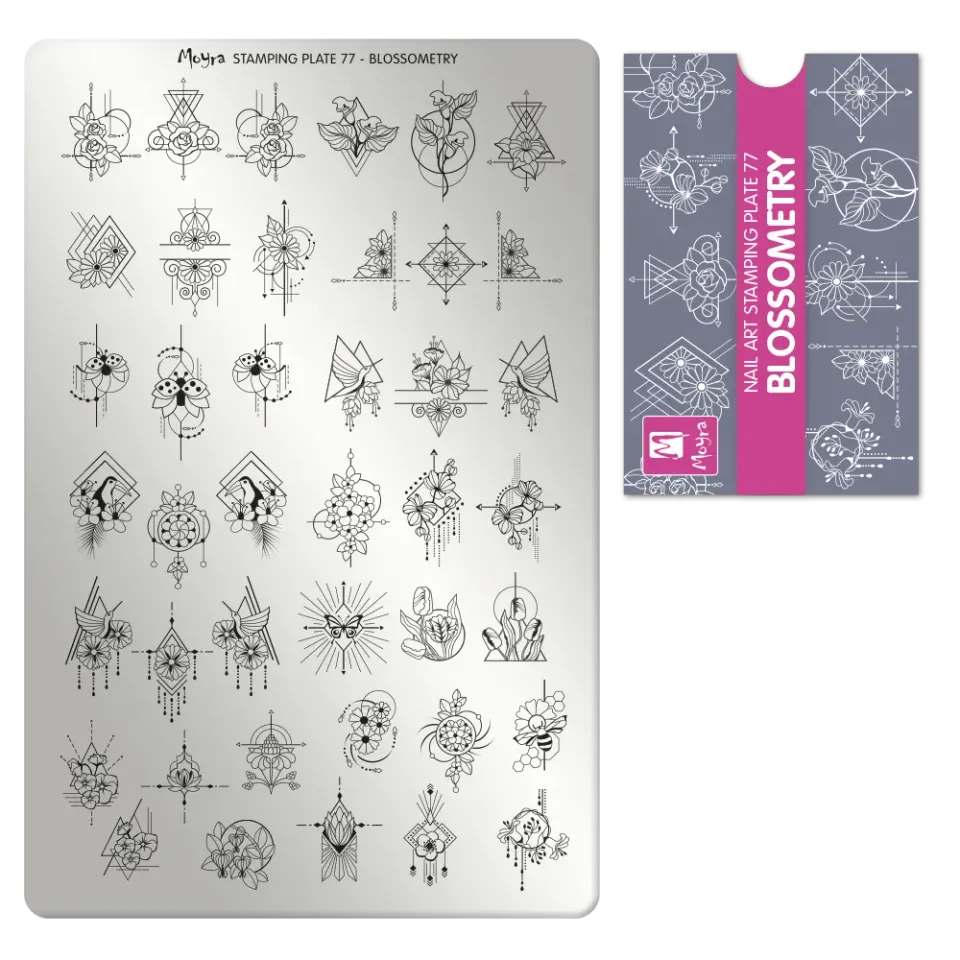 Moyra 77 Blossometry stempelplade stor blomster