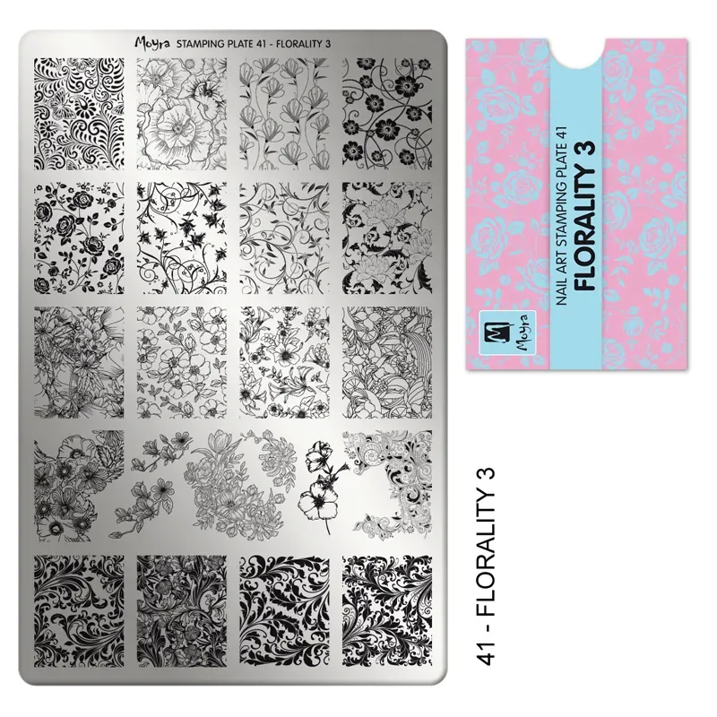 Moyra Stamping Plate 41 Florality 3 stampingplade blomster